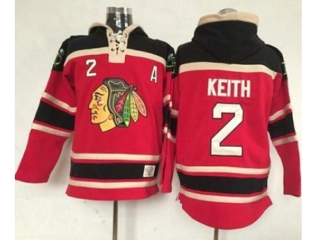 Chicago Blackhawks #2 Duncan Keith Red Lace-Up NHL Jersey Hoodie