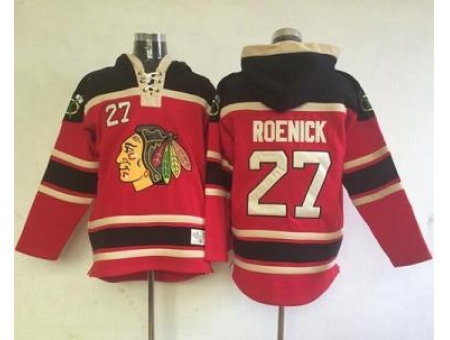 Chicago Blackhawks #27 Jeremy Roenick Red Lace-Up NHL Jersey Hoodie