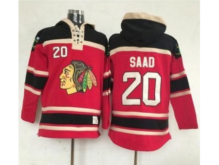 Chicago Blackhawks #20 Brandon Saad Red Lace-Up NHL Jersey Hoodie