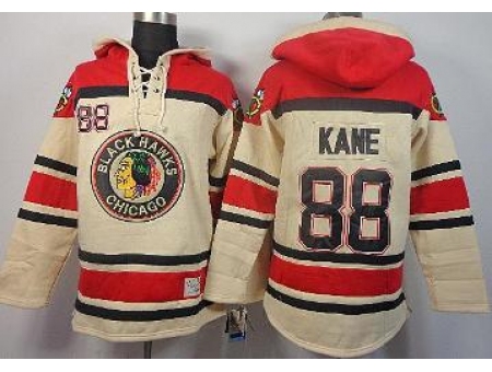 Chicago Blackhawks 88 Patrick Kane Cream Lace-Up Hoodies