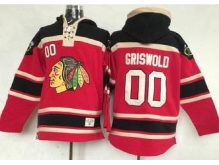 Chicago Blackhawks #00 Clark Griswold Red Lace-Up NHL Jersey Hoodie