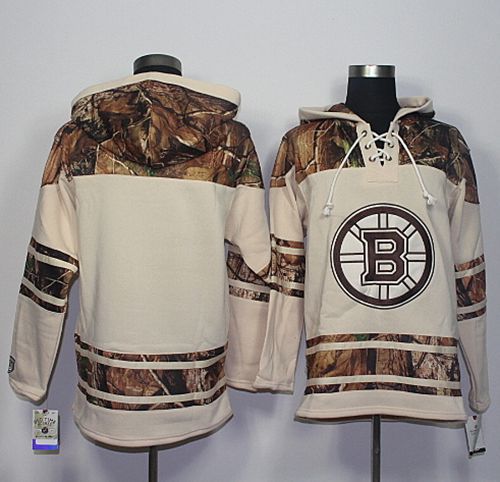 Bruins Blank Cream Camo Stitched NHL Hoody