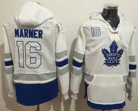 Maple Leafs #16 Mitchell Marner White Name  26 Number Pullover NHL Hoodie