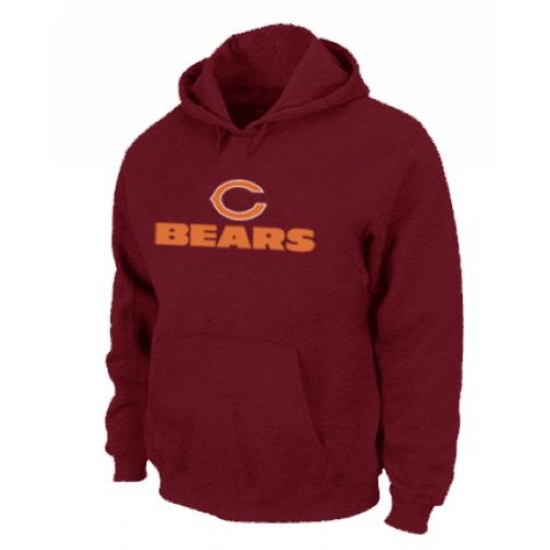 NFL Mens Nike Chicago Bears Authentic Logo Pullover Hoodie Red