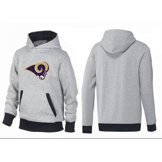 NFL Mens Nike Los Angeles Rams Logo Pullover Hoodie GreyBlack