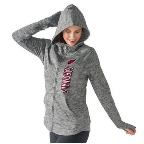 NFL Arizona Cardinals G III 4Her by Carl Banks Womens Recovery Full Zip Hoodie Gray