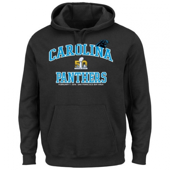 NFL Carolina Panthers Majestic Super Bowl 50 Bound Heart and Soul Going to the Game Pullover Hoodie 