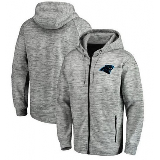 NFL Carolina Panthers Pro Line by Fanatics Branded Space Dye Performance Full Zip Hoodie Heathered G