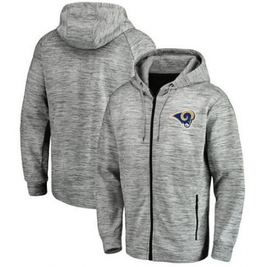 NFL Los Angeles Rams Pro Line by Fanatics Branded Space Dye Performance Full Zip Hoodie Heathered Gr