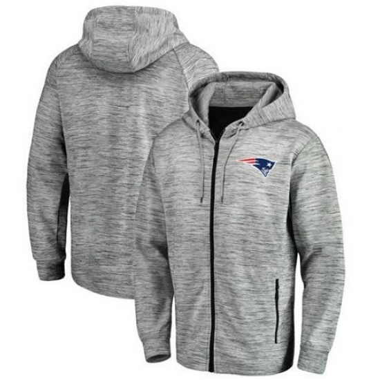 NFL New England Patriots Pro Line by Fanatics Branded Space Dye Performance Full Zip Hoodie Heathere