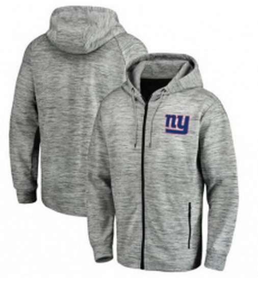 NFL New York Giants Pro Line by Fanatics Branded Space Dye Performance Full Zip Hoodie Heathered Gra