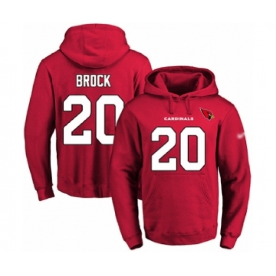 Football Mens Arizona Cardinals 20 Tramaine Brock Red Name Number Pullover Hoodie