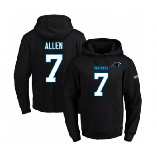 Football Mens Carolina Panthers 7 Kyle Allen Black Name Number Pullover Hoodie