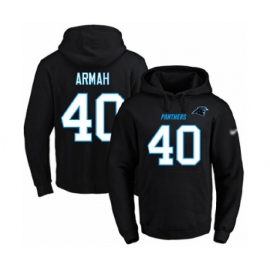 Football Mens Carolina Panthers 40 Alex Armah Black Name Number Pullover Hoodie