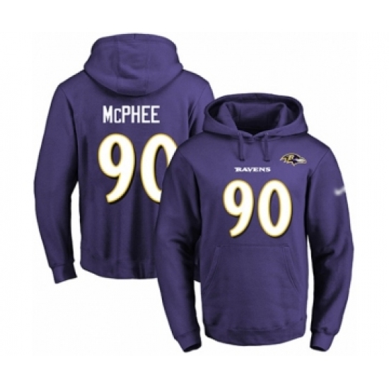 Football Mens Baltimore Ravens 90 Pernell McPhee Purple Name Number Pullover Hoodie