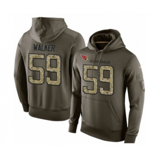 Football Arizona Cardinals 59 Joe Walker Green Salute To Service Mens Pullover Hoodie