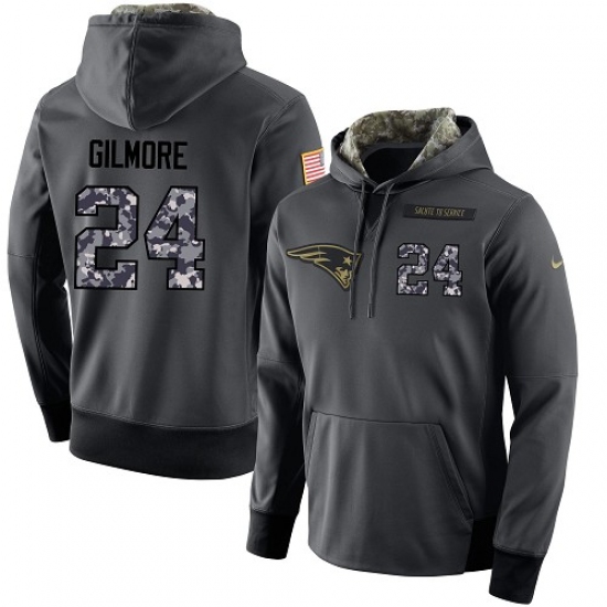 NFL Nike New England Patriots 24 Stephon Gilmore Stitched Black Anthracite Salute to Service Player 