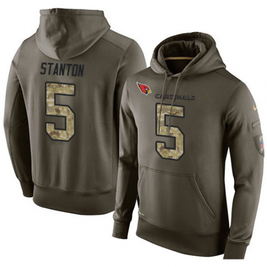 NFL Nike Arizona Cardinals 5 Drew Stanton Green Salute To Service Men Pullover Hoodie