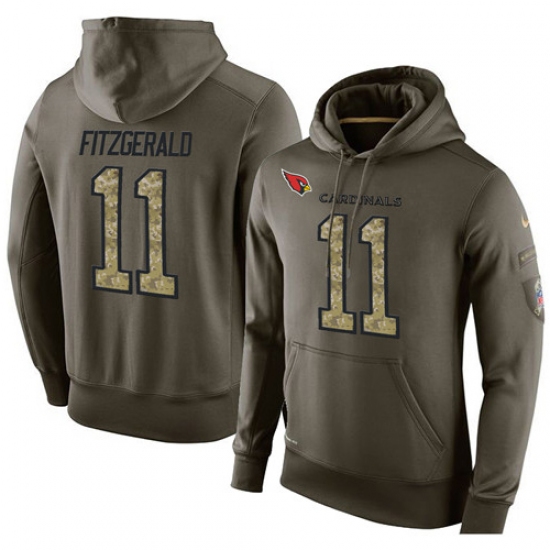 NFL Nike Arizona Cardinals 11 Larry Fitzgerald Green Salute To Service Men Pullover Hoodie