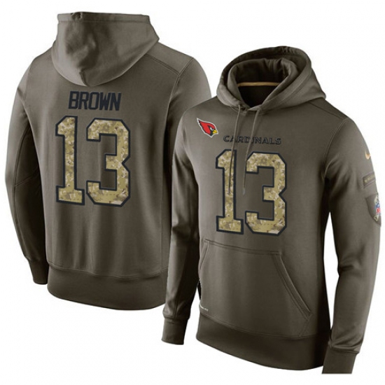 NFL Nike Arizona Cardinals 13 Jaron Brown Green Salute To Service Mens Pullover Hoodie