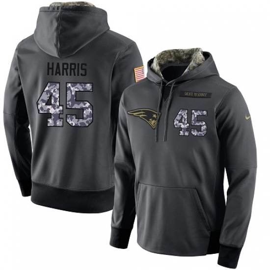 NFL Nike New England Patriots 45 David Harris Stitched Black Anthracite Salute to Service Player Per