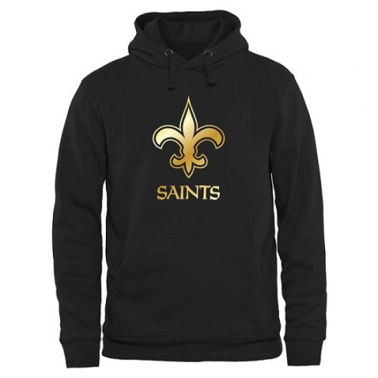 NFL Mens New Orleans Saints Pro Line Black Gold Collection Pullover Hoodie