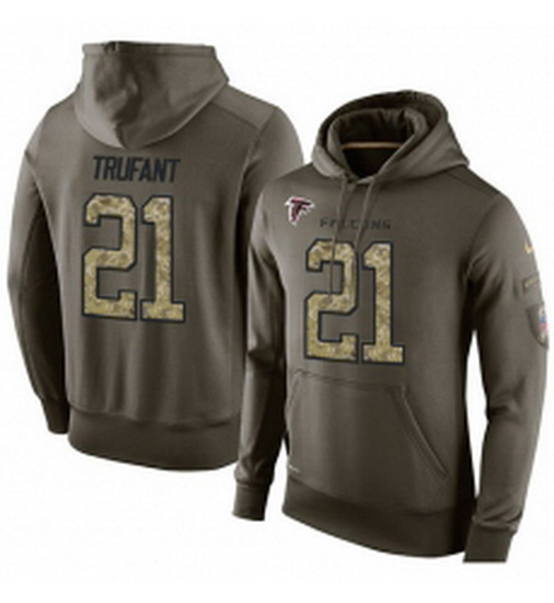 NFL Nike Atlanta Falcons 21 Desmond Trufant Green Salute To Service Mens Pullover Hoodie