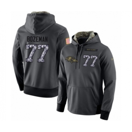 Football Mens Baltimore Ravens 77 Bradley Bozeman Stitched Black Anthracite Salute to Service Player