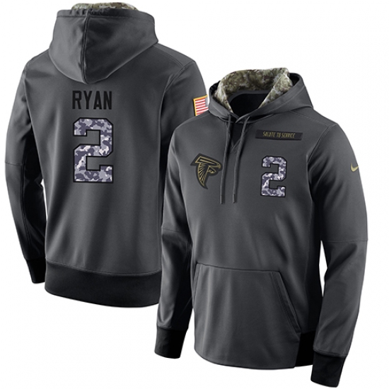 NFL Mens Nike Atlanta Falcons 2 Matt Ryan Stitched Black Anthracite Salute to Service Player Perform