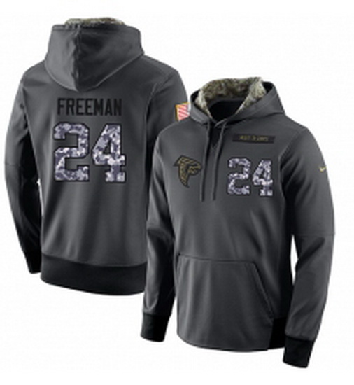 NFL Mens Nike Atlanta Falcons 24 Devonta Freeman Stitched Black Anthracite Salute to Service Player 