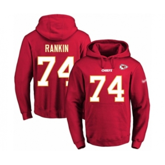 Football Mens Kansas City Chiefs 74 Martinas Rankin Red Name Number Pullover Hoodie