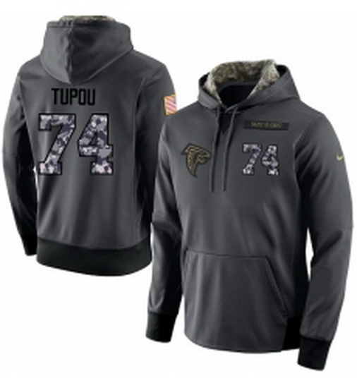 NFL Mens Nike Atlanta Falcons 74 Tani Tupou Stitched Black Anthracite Salute to Service Player Perfo