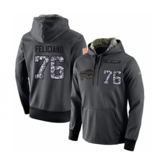 Football Mens Buffalo Bills 76 Jon Feliciano Stitched Black Anthracite Salute to Service Player Perf