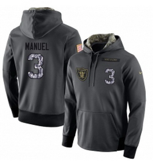 NFL Nike Oakland Raiders 3 E J Manuel Stitched Black Anthracite Salute to Service Player Performance