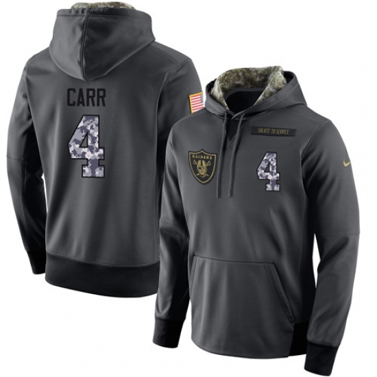 NFL Nike Oakland Raiders 4 Derek Carr Stitched Black Anthracite Salute to Service Player Performance