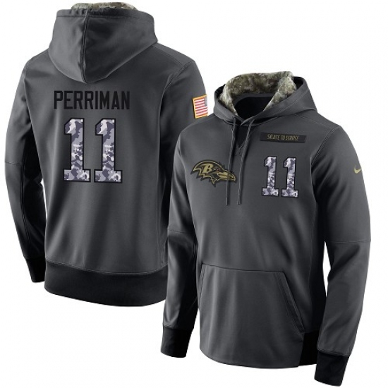 NFL Mens Nike Baltimore Ravens 11 Breshad Perriman Stitched Black Anthracite Salute to Service Playe