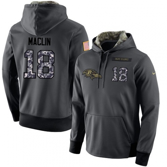 NFL Mens Nike Baltimore Ravens 18 Jeremy Maclin Stitched Black Anthracite Salute to Service Player P