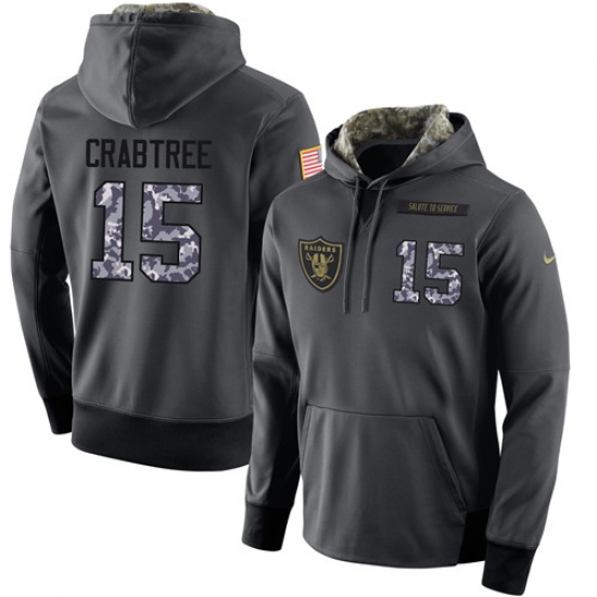 NFL Nike Oakland Raiders 15 Michael Crabtree Stitched Black Anthracite Salute to Service Player Perf