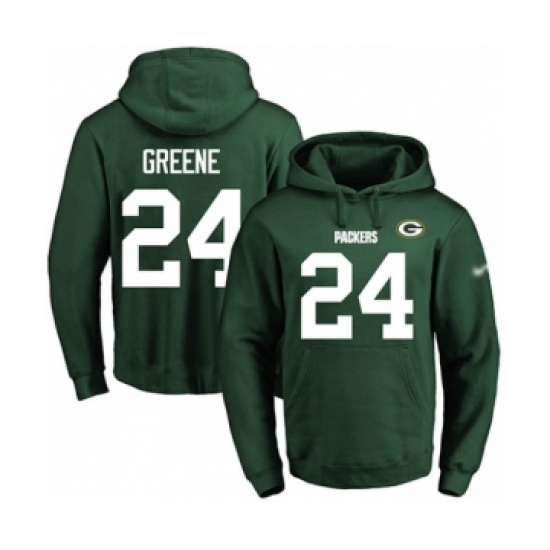 Football Mens Green Bay Packers 24 Raven Greene Green Name Number Pullover Hoodie