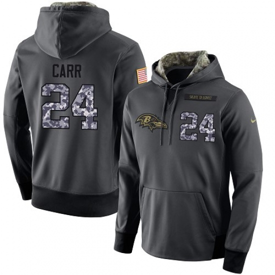 NFL Mens Nike Baltimore Ravens 24 Brandon Carr Stitched Black Anthracite Salute to Service Player Pe