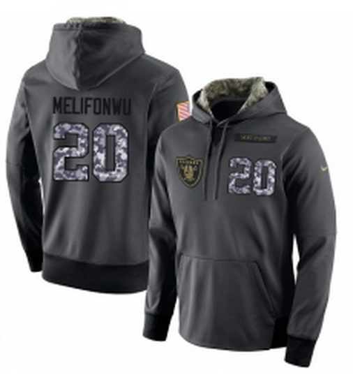 NFL Nike Oakland Raiders 20 Obi Melifonwu Stitched Black Anthracite Salute to Service Player Perform