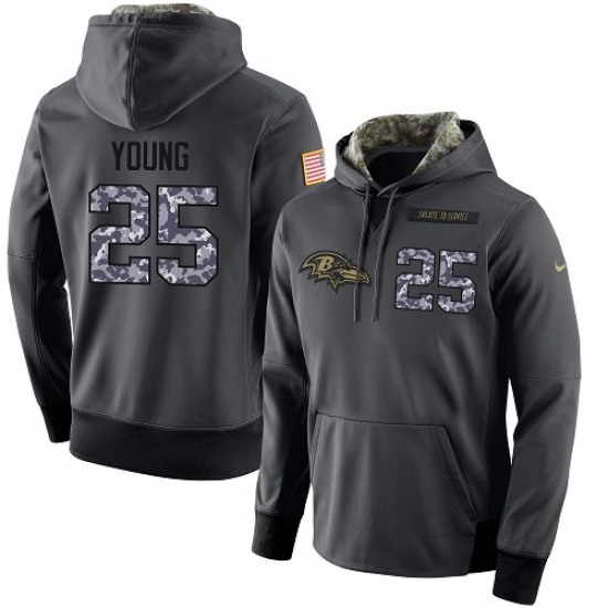 NFL Mens Nike Baltimore Ravens 25 Tavon Young Stitched Black Anthracite Salute to Service Player Per