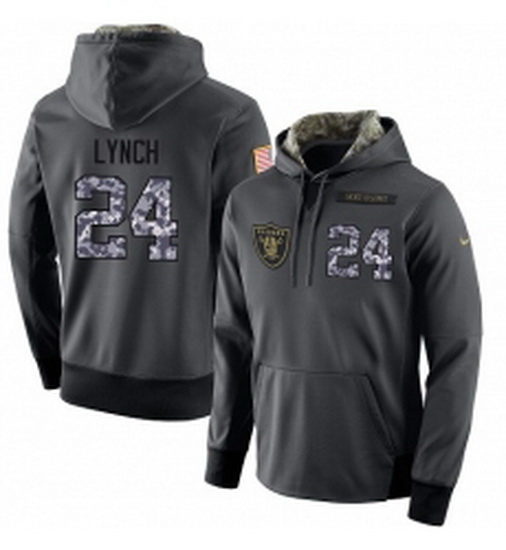 NFL Nike Oakland Raiders 24 Marshawn Lynch Stitched Black Anthracite Salute to Service Player Perfor