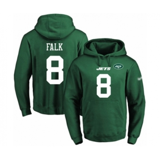 Football Mens New York Jets 8 Luke Falk Green Name Number Pullov