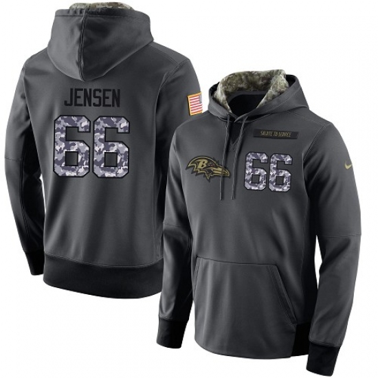 NFL Mens Nike Baltimore Ravens 66 Ryan Jensen Stitched Black Anthracite Salute to Service Player Per