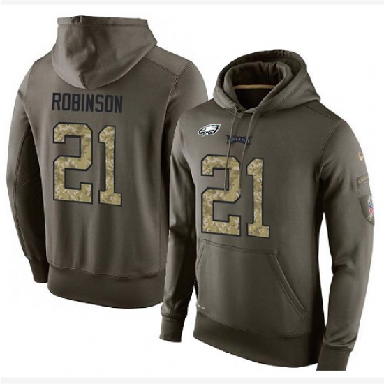 NFL Nike Philadelphia Eagles 21 Patrick Robinson Green Salute To Service Mens Pullover Hoodie