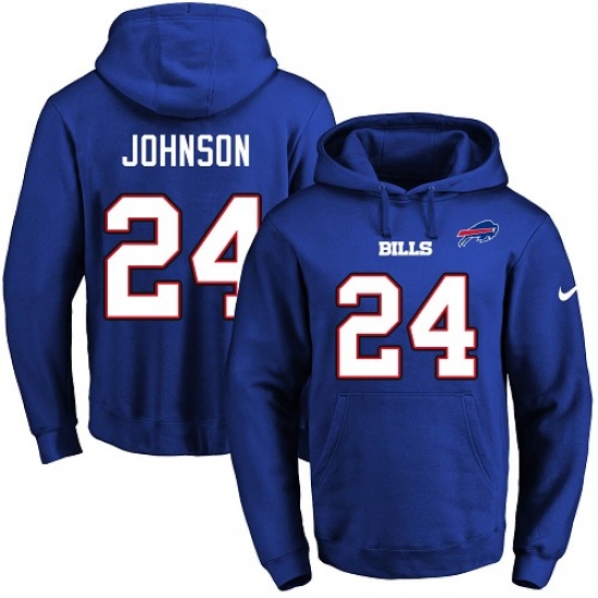 NFL Mens Nike Buffalo Bills 24 Leonard Johnson Royal Blue Name N