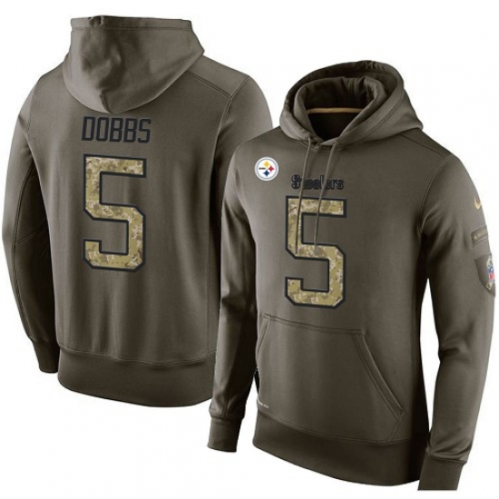 NFL Nike Pittsburgh Steelers 5 Joshua Dobbs Green Salute To Serv