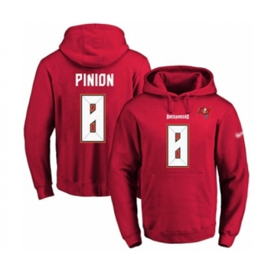 Football Mens Tampa Bay Buccaneers 8 Bradley Pinion Red Name Number Pullover Hoodie