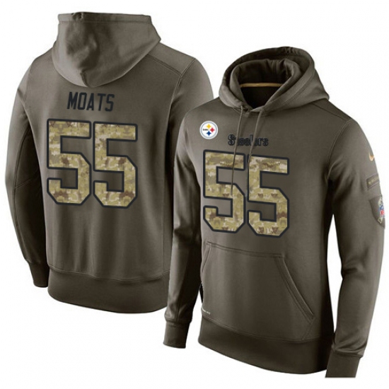 NFL Nike Pittsburgh Steelers 55 Arthur Moats Green Salute To Service Mens Pullover Hoodie